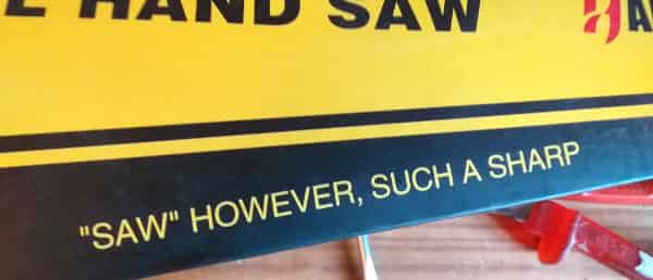 Translated text on saw package