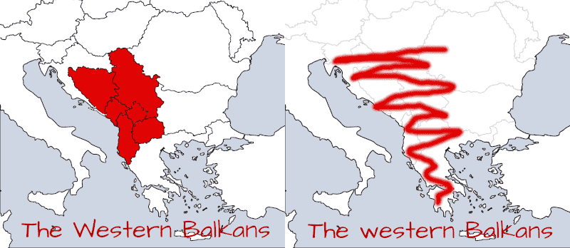 The Western Balkans and the western Balkans - Note the capital letters
