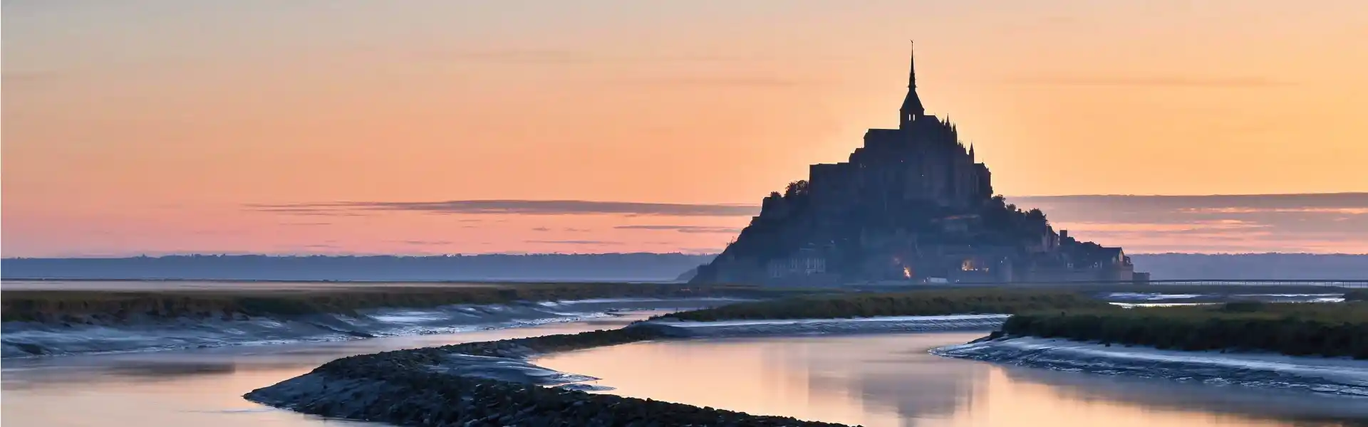 The Mont St. Michel at sunset