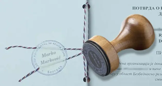 a certified translation with a translator's stamp